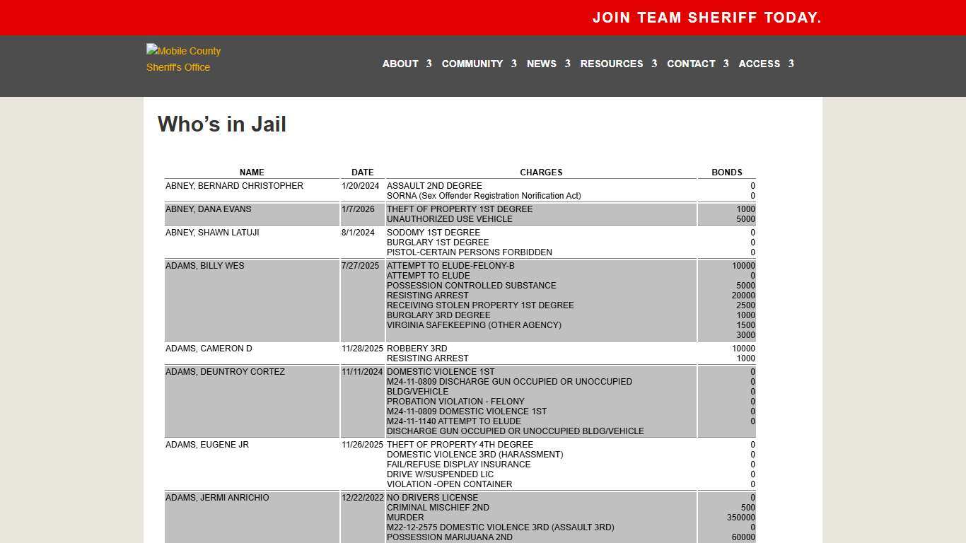 Who’s in Jail | Mobile County Sheriff's Office