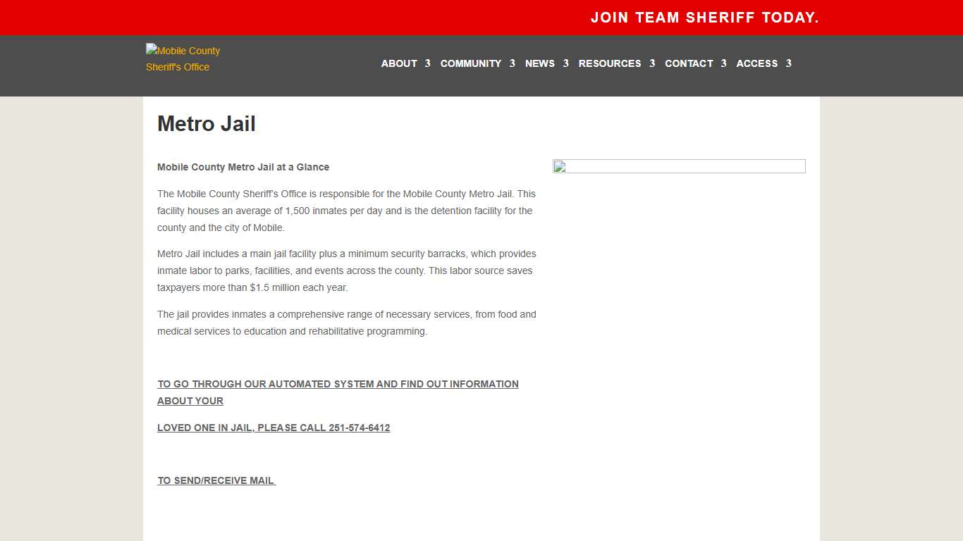 Metro Jail | Mobile County Sheriff's Office